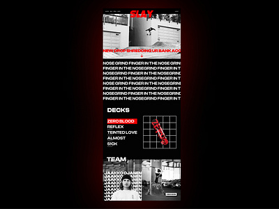 SLAY - Homepage for a skateboard brand & team