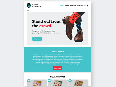 "Grumpy Guerilla" E-commerce Website Design