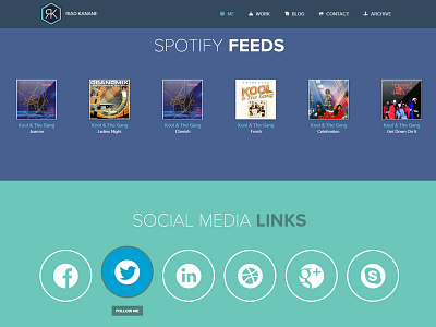 Social page css3 front end html5 jquery personal blog social feed social media spotify twitter wordpress