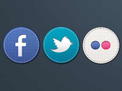 Stitched social icons artworked facebook flickr social icons twitter
