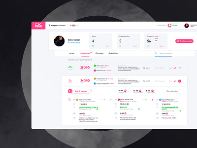 Delivery dashboard car cargo company courier dasboard delivery design foot list orders page pink platform service site sorber ui ux web