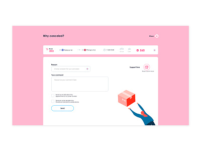 support modal window | delivery platform admin app company contact contact page design illustration page platform service site support ui ux ux ui web web design