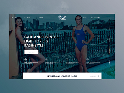 international swimming league | home page athletes blue company contest design federation games home ngo olympic page site slider sport swimming ui usa ux web web design