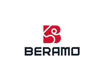 LOGO BERAMO LETTER B + RAM brand branding creative flat letter b logo logo design modern ram red stong