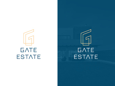 LOGO GATE ESTATE brand branding building creative design estate gold letter letter g line art logo logo design modern real estate