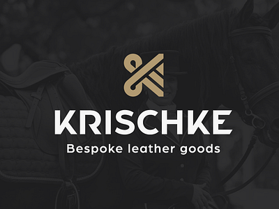 Logo Krischke brand czech design ilustration k letter leather logo design tradition vector