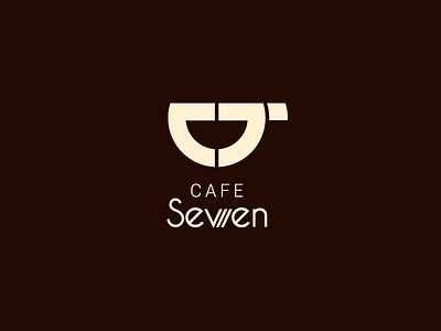 Cafe Seven brand cafe coffee design ilustration logo design seven vector