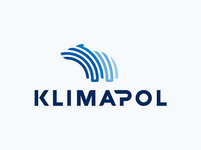 LOGO Klimapol air conditioning bear blue brand cool cooling design ilustration logo design polar bear vector