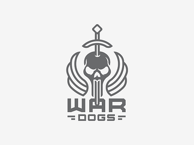 LOGO Wardogs.cz army army patch brand courage design gun logo patch skull strength sword wings