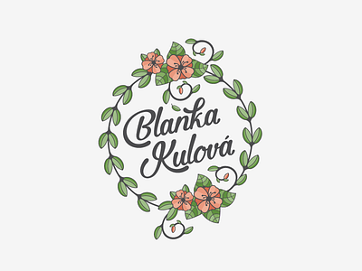 LOGO Blanka Kulová brand design flower grandmother branding ilustration logo logo design personal brand retro sweet vector vintage