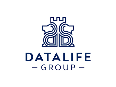 LOGO DATA LIFE - Two lions protect our finances