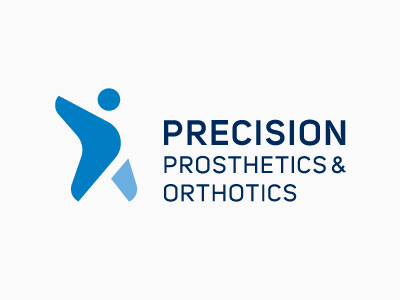 LOGO Precision prosthetics & orthotics brand branding design dynamic health human ilustration logo logo design medical prosthetics vector