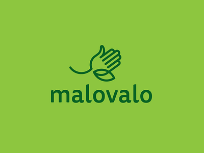 LOGO Malovalo - creative hand + leaf (eco colours) brand branding creative design eco hand illline art leaf letter c logo logo design