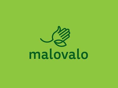 LOGO Malovalo - creative hand + leaf (eco colours)