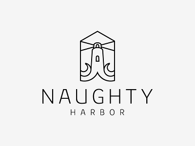 LOGO N. HARBOR brand branding creative dynamic female future harbor head hear lighthouse line art logo logo design luxury modern naughty port vector wave