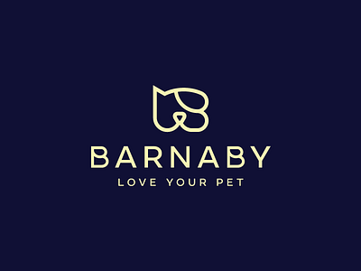 LOGO - LETTER B + DOG + CAT + LOVE brand branding cat dog elegant fresh heart letter b line art logo logo design love luxury minimal modern pet typography vector