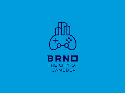 LOGO BRNO - THE CITY Of GAMES blue brand city console creative design fresh game games geometric line art logo logo design modern studio symbol vector