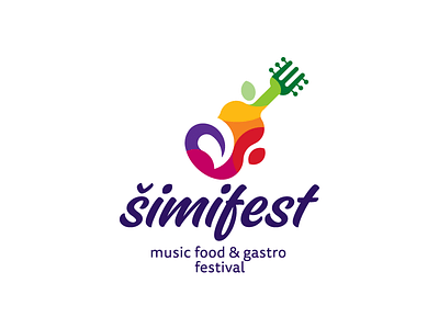 FOOD & GASTRO FESTIVAL LOGO abstract brand creative festival food food and drink funny gastro guitar logo logo design music vector