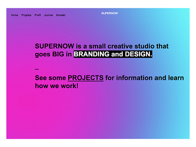 homepage gradient reduced studio webdesign