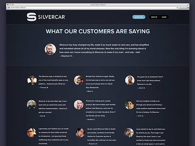 Silvercar Testimonials 5by5 mockup silvercar testimonials web