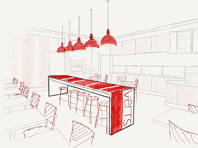 Restaurant interior verTs apple pencil ipad paper restaurant verts