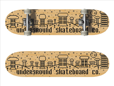 Underground Mushroom Town Mockup art mockup mushroom pixel pixels skateboard skateboards town underground