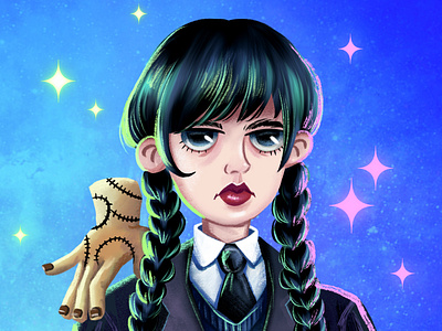 Wednesday Addams by Anastasia Yezhela | digital illustrator on Dribbble