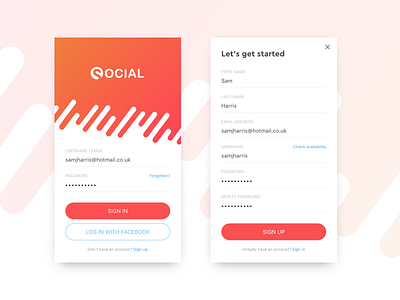 Sign Up [#001] android app form ios login mobile signin signup social ui ux