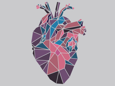 Gemification anatomy apparel blue gem geometry heart illustration pink purple teal tshirt