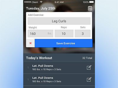 Gym (WIP) app design exercise grid gym ios practice ui workout