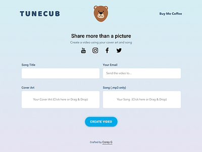 Tune Cub (Website) app react ui website