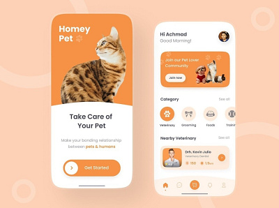 Pet Care App adobe xd app design mobileapp petcare pets typography ui uiux ux