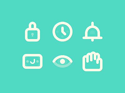 Joker Icon Set 002 bell clock hand icons lock money notification privacy