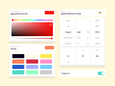 Joker UI Kit 001 #2 colorpicker datepicker design doubco forms toggle ui