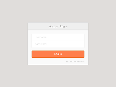 Account Login Form clean flat form interface log in login form minimal sign in ui user interface