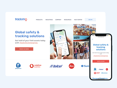 Trackimo, an American smart GPS tracking device provider branding design figma site tilda ui ux web design