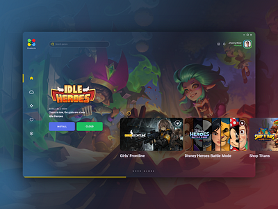 Gaming Platform • BlueStacks X animation interface ui ux