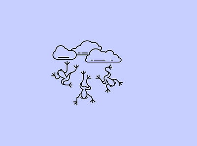 Cloud, Frogs, Jump, Rain, Data app branding design graphic design illustration logo typography ui ux vector
