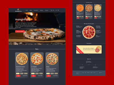 Pizzeria website design ui ux web design