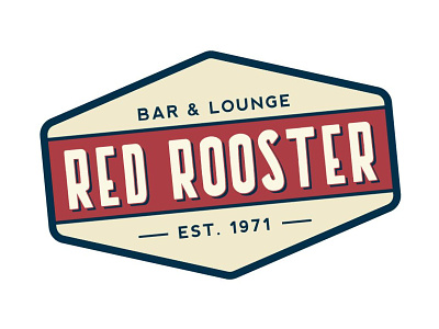 Red Rooster bar logo restaurant retro