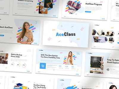 Ace Class - Pitch Deck/Presentation classroom creative creative presentation deck design google slides illustration keynote knowledge layout pitch pitchdeck powerpoint powerpoint template presentation presentation template school slides studying technology