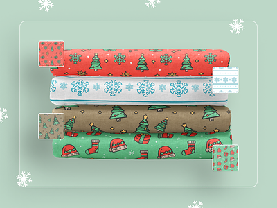 Christmas - Seamless Patterns background floral geometric holiday new year santa snow textile winter xmas