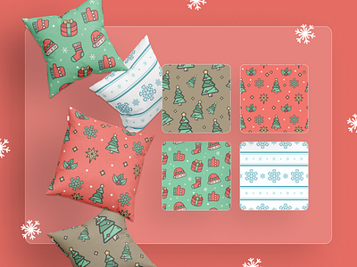 Christmas - Seamless Patterns abstract background floral geometric holiday new year santa snow winter xmas