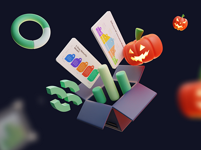 Halloween Sale 3D Object asset graphic design halloween object