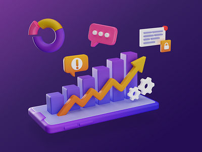 3D Bar Chart Illustration chart object