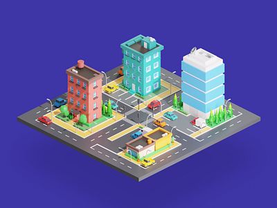 3D Cityscape Isometric