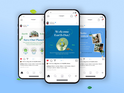 Earth Day Social Media branding design graphic design ui