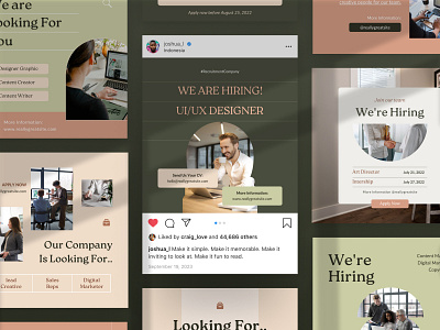 Elegant Hiring Social Media branding design graphic design ui