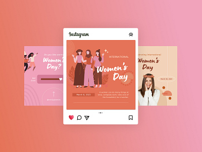 International Women Day Post beautiful canva canva template card celebration day design female feminism greeting happy instagram instagram post international lady social media template woman women womens day