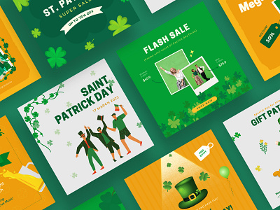 Saint Patrick Day Canva Template canva canva template celebration clover culture design festival green greeting happy illustration instagram instagram post instagram stories patrick saint saint patrick social media st template